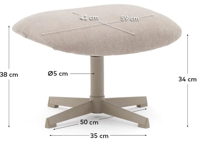 Beżowy podnóżek Jaspe – Kave Home