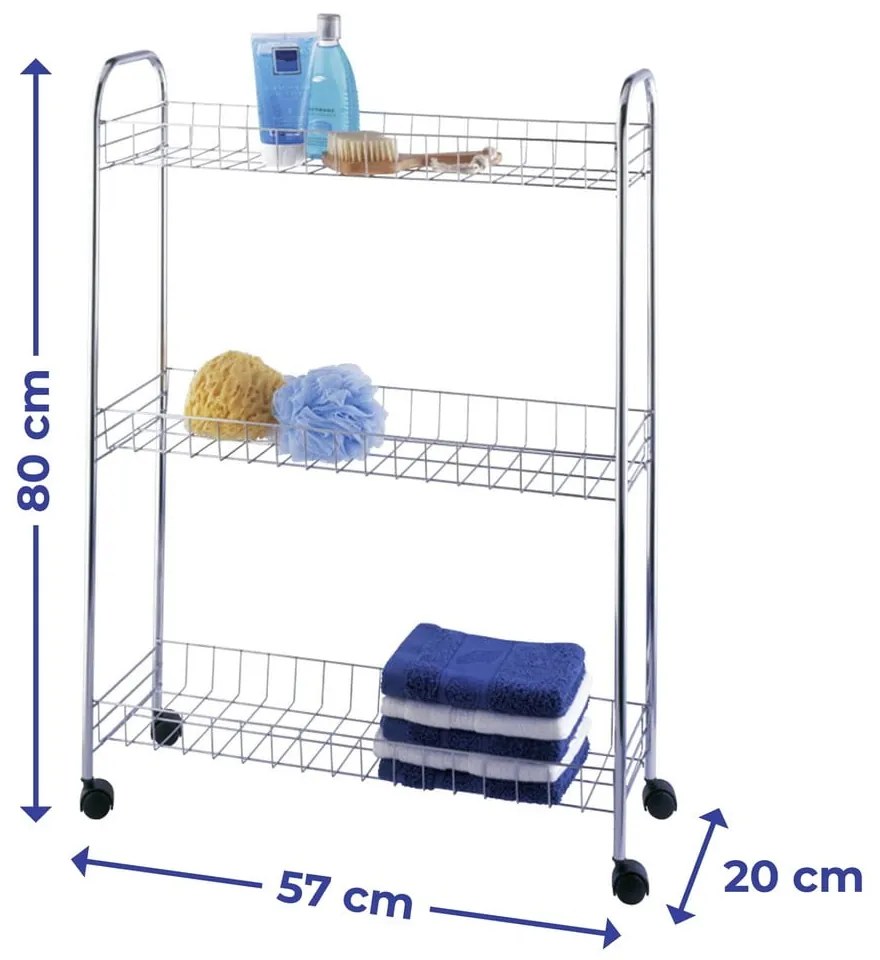 Metalowy regał na kółkach 57x80 cm – Maximex