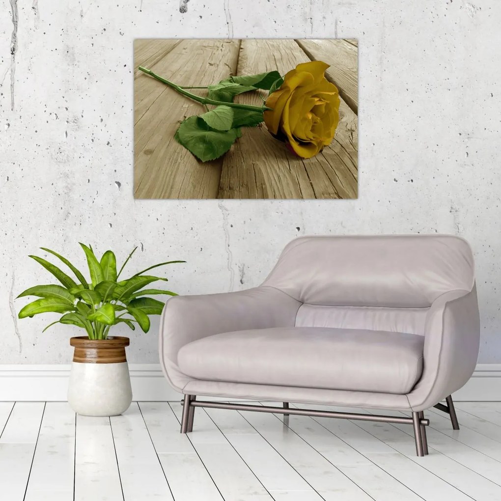 Obraz - Żółte róże w stylu vintage (70x50 cm)