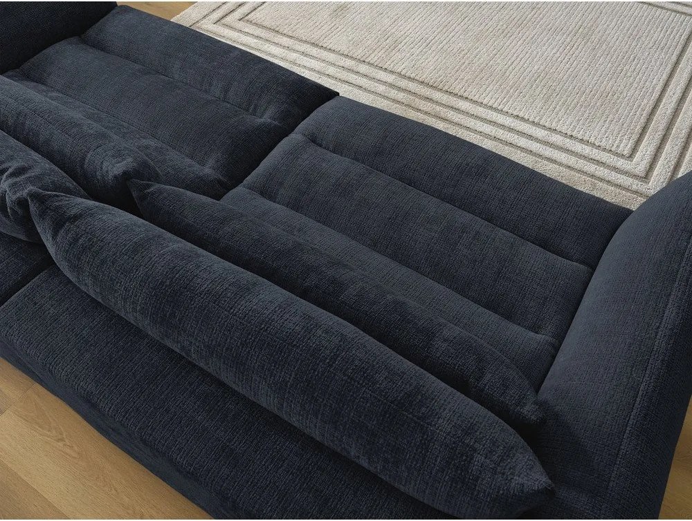 Ciemnoniebieska sofa z tkaniny szenilowej 276 cm Neil – Bobochic Paris
