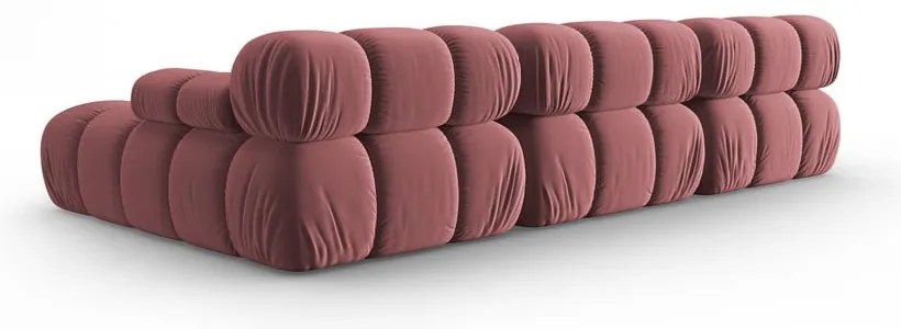 Różowa aksamitna sofa 285 cm Bellis – Micadoni Home