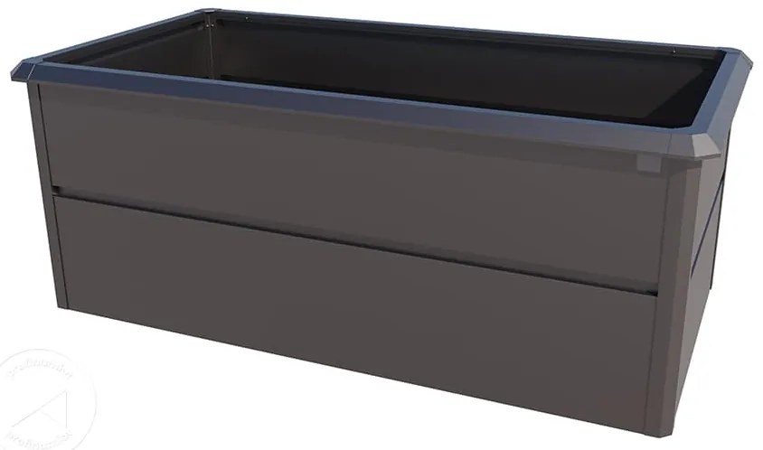 PRIMEYARD 200 x 100 x 77 cm Grządka podwyższona, stal, Antracyt metaliczny, z ochroną przed ślimakami - (GFPV00772)