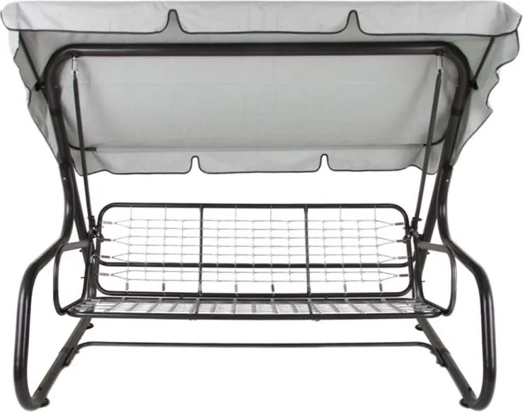 Huśtawka ogrodowa metalowa, 4-osobowa, rozkładana