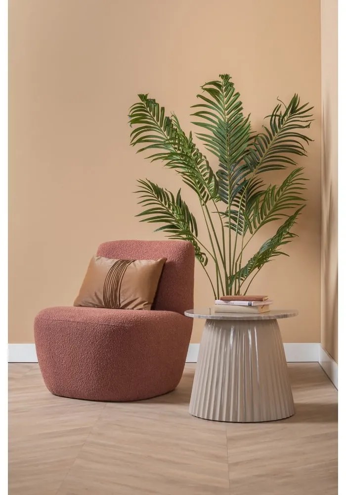 Różowy fotel z materiału bouclé Ada – Leitmotiv