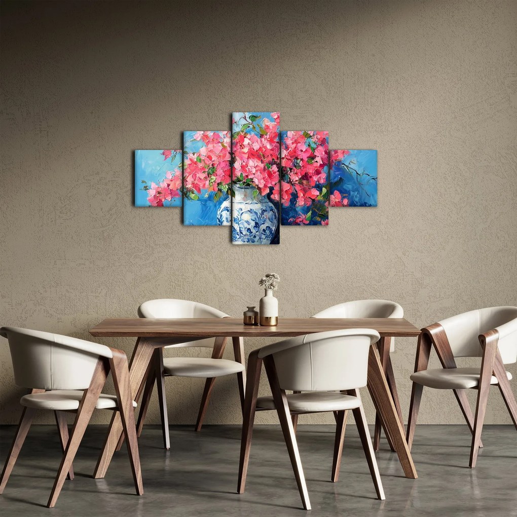Obraz - Wazon z różowymi kwiatami (125x70 cm)