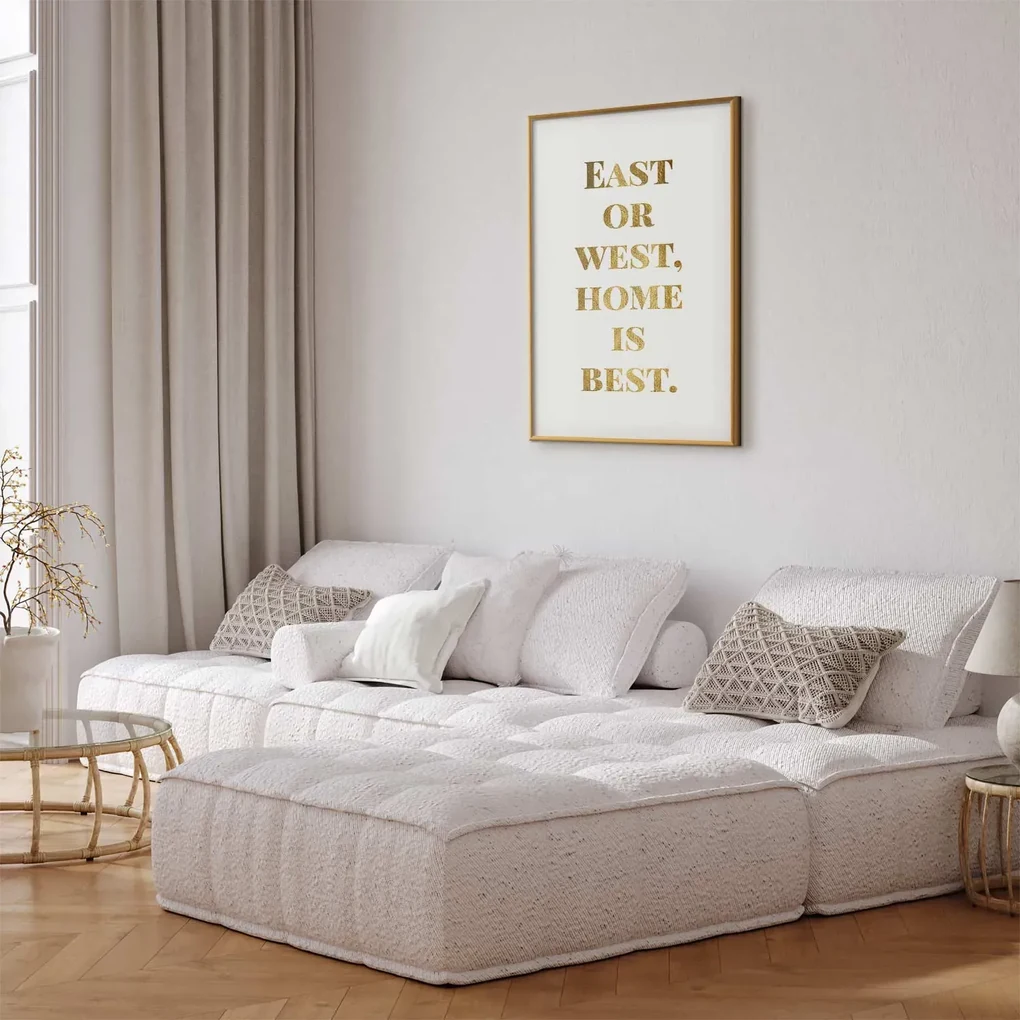 Plakat Gold Home 40x60 cm z ramą złotą bez marginesu ARTGEIST B