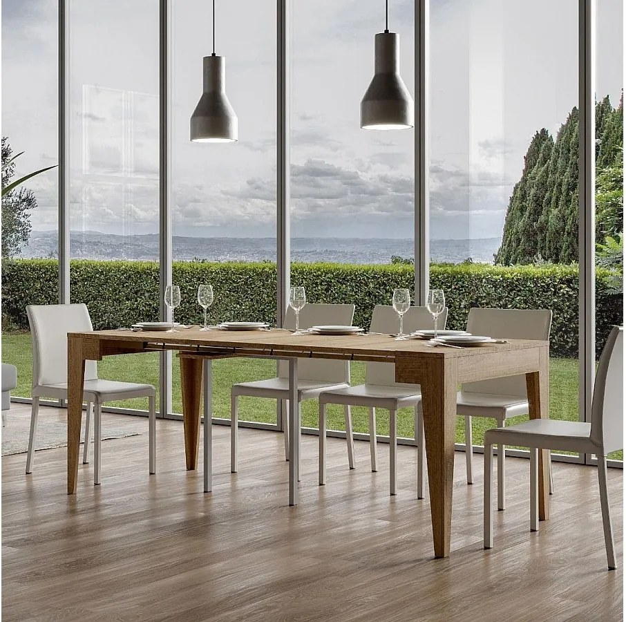 Konsola rozkładana 90x42/302 cm Isotta Dąb naturalny