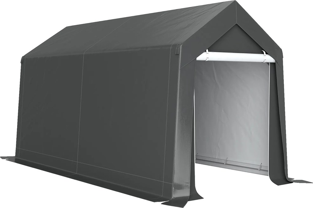 Outsunny Namiot ogrodowy odporny na warunki atmosferyczne, z ochroną UV, oknem wentylacyjnym, stalową ramą, 210x360x235 cm, Ciemnoszary