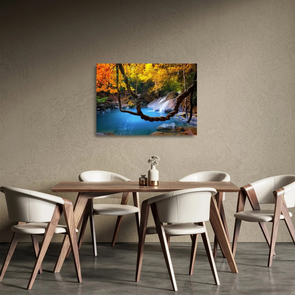 Obraz na szkle - Wodospady w Azji (70x50 cm)