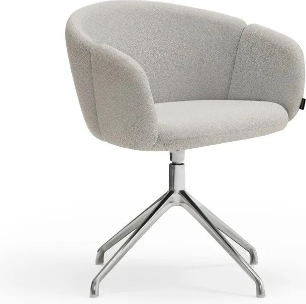 Jasnoszary tapicerowany fotel jadalniany z podłokietnikami Add – Teulat