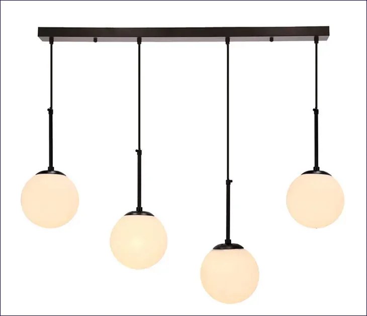 Czarna lampa wisząca z czterema punktami światła - D270 K0-A96