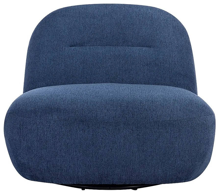 Fotel obrotowy z niebieską teksturowaną tapicerką - POZETI