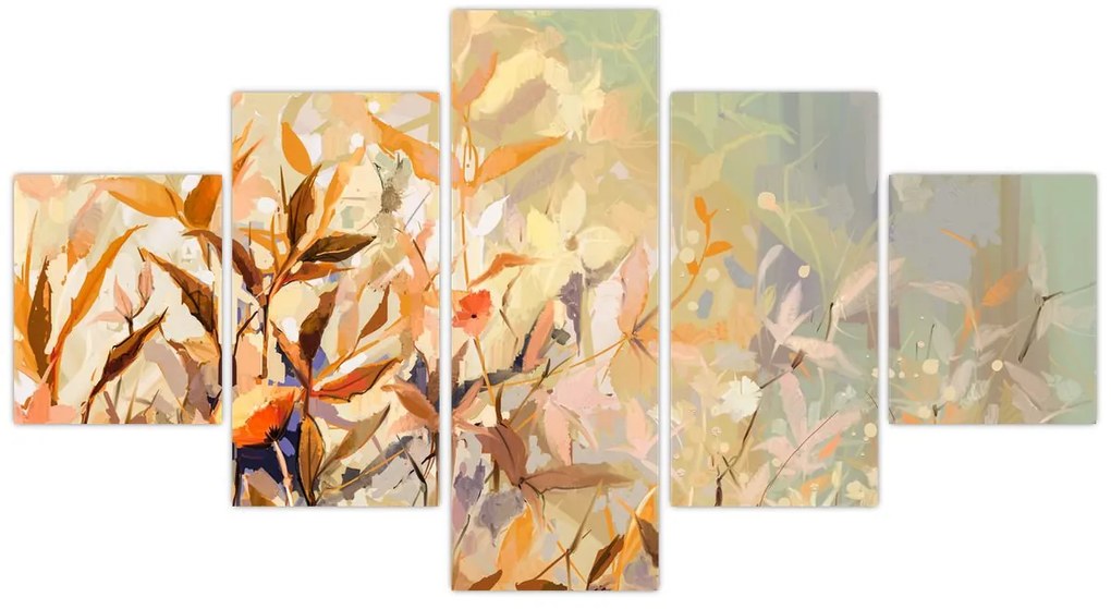 Obraz - Malowane rośliny (125x70 cm)