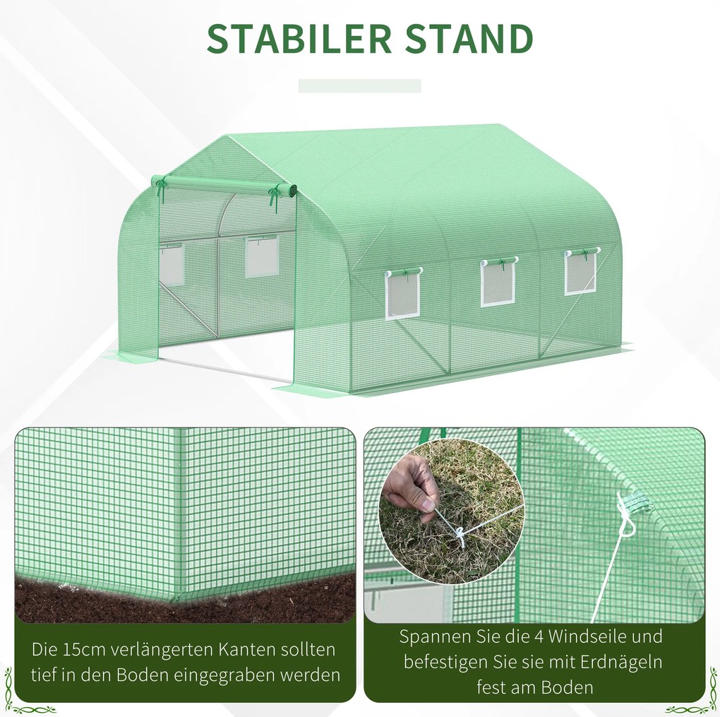 Outsunny Tunel Ogrodniczy Szklarnia 3,5x3x2m