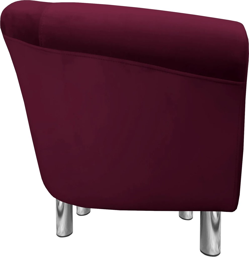 Fotel Milo tkanina Welur wygodny fotel tapicerowany do salonu i sypialni : Kolor nogi - Chrom, Kolor tkaniny - VELVET - MG02, Wysokość nogi - 15 cm