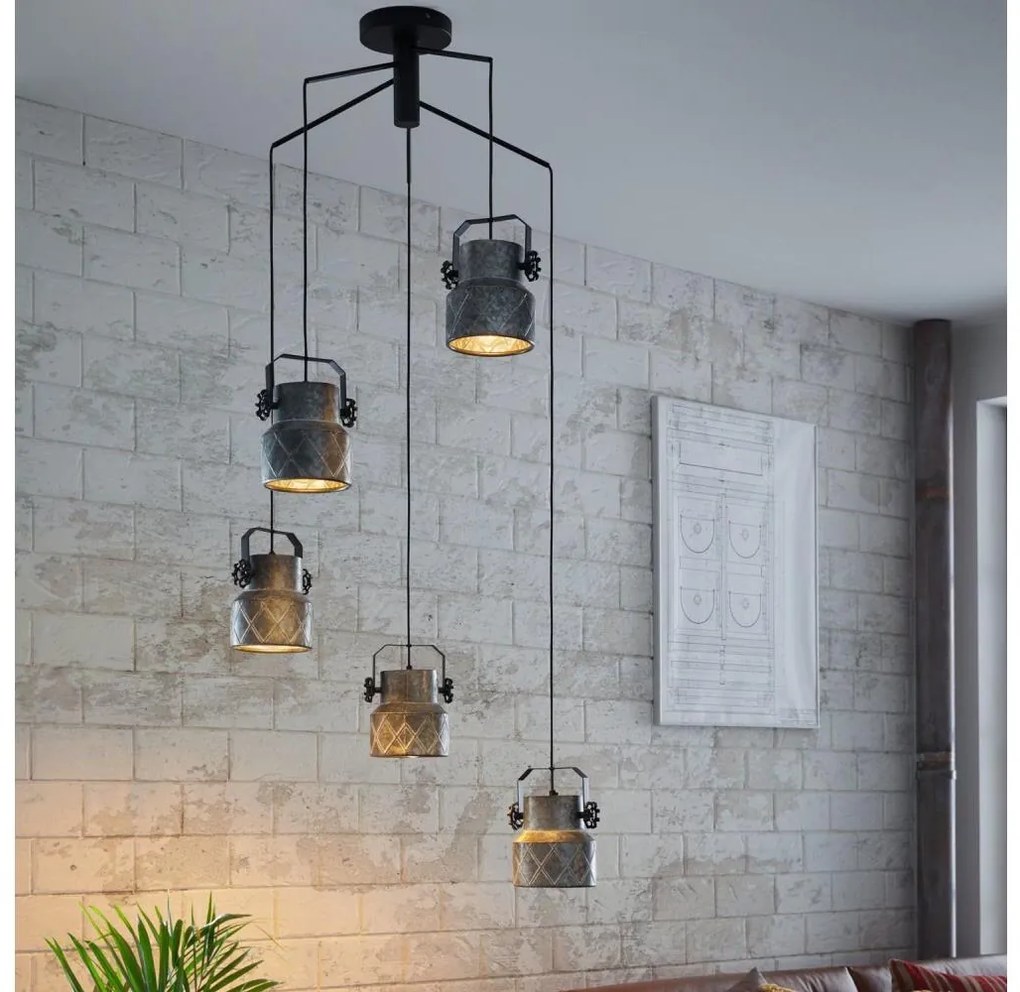 Eglo 39856 - Przysufitowy żyrandol HILCOTT 5xE27/40W/230V