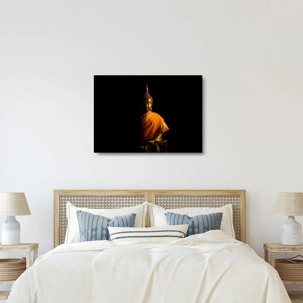 Obraz na szkle - Posąg Złotego Buddy (70x50 cm)