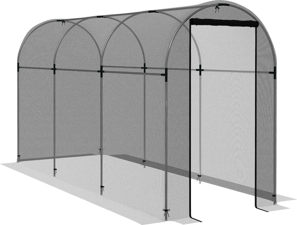 Outsunny Moskitiera Ogrodowa 12x36m z Drzwiami Namiot Ochronny HDPE Czarna Rama Stalowa | Aosom PL