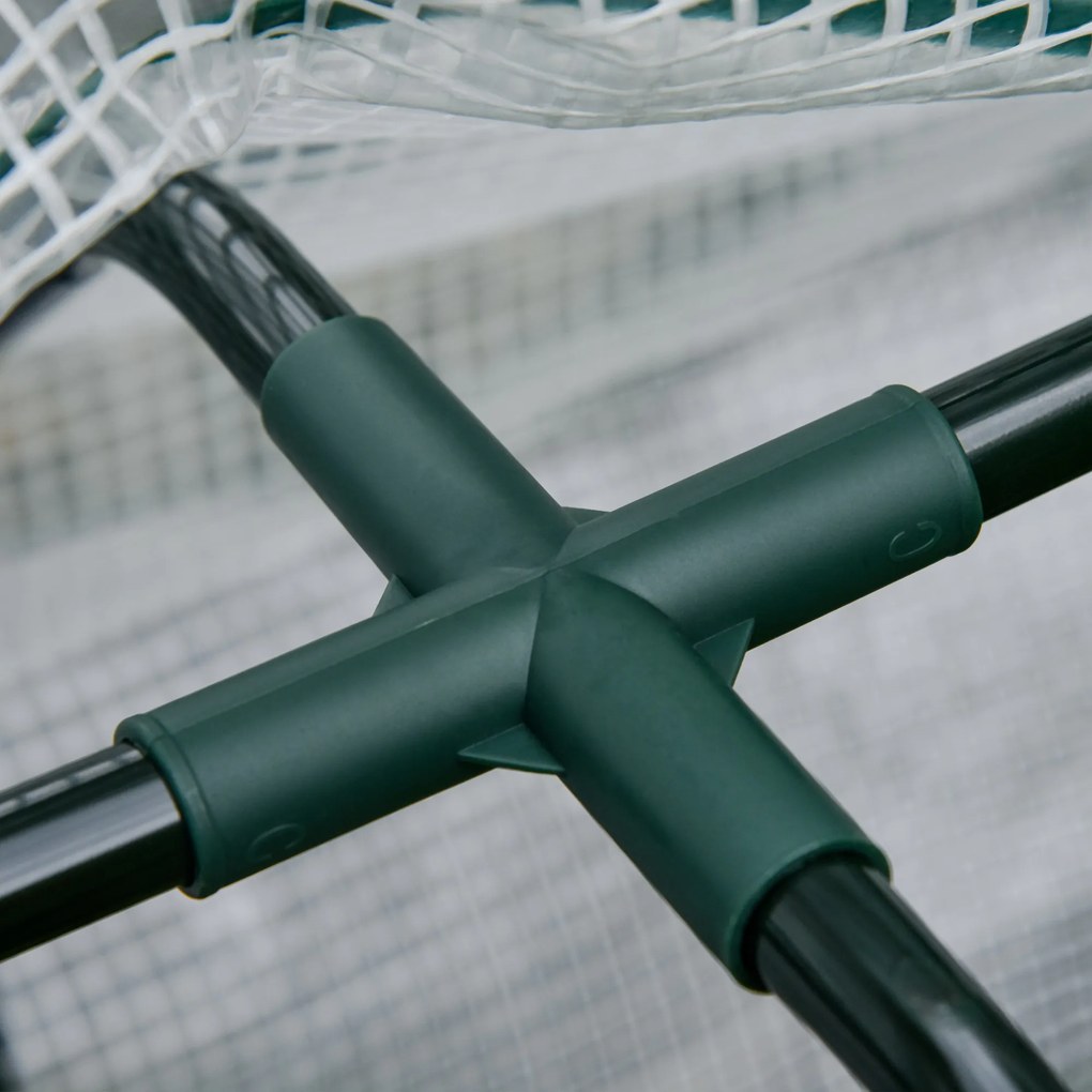 Outsunny Wysokie Łóżko z Szklarnią Ogród Warzywny Wyściełany Drewniany Materiał | Aosom PL