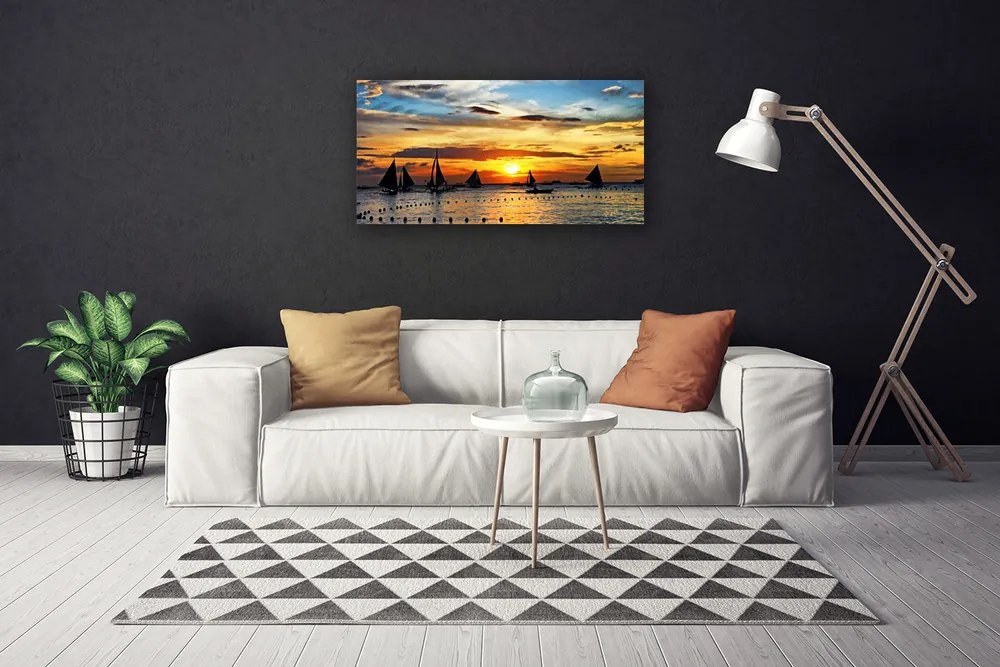 Obraz Canvas Łódki Morze Słońce Krajobraz