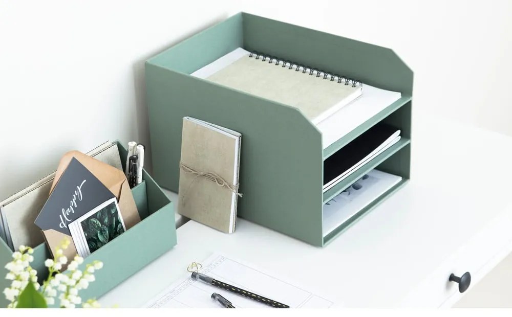 Zielony kartonowy organizer na dokumenty Trey Canvas Paper Laminate – Bigso