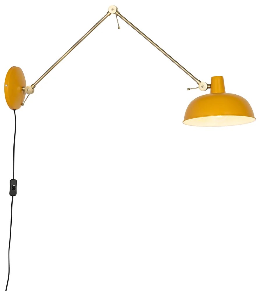 Retro lampa ścienna żółta z brązem - Milou Retro Oswietlenie wewnetrzne