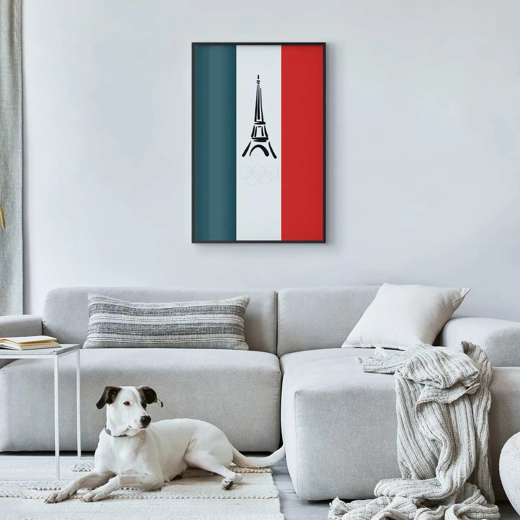 Plakat Symbole Francji 29,7x42 cm z ramą czarną bez marginesu ARTGEIST B