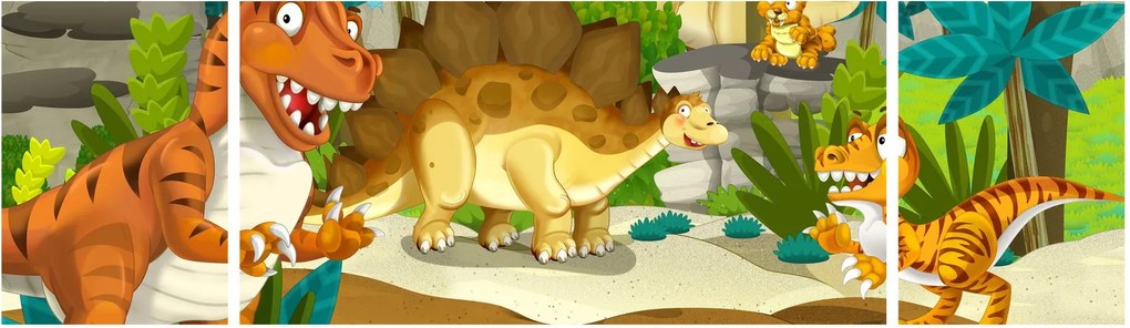 Obraz - Dinozaury (170x50 cm)