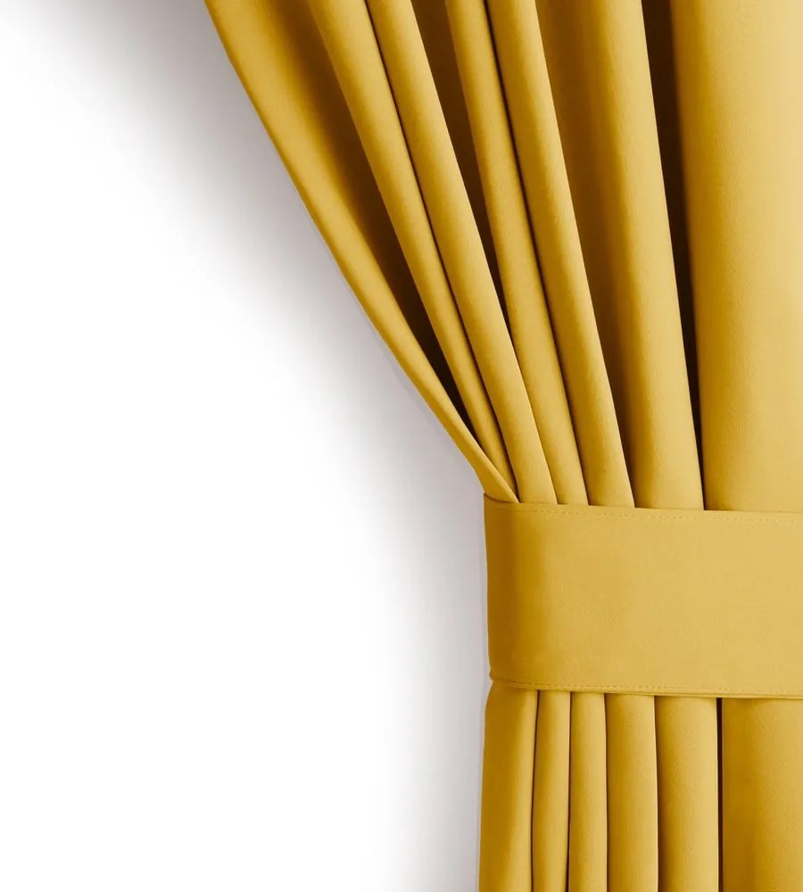 Żółta zasłona częściowo zaciemniająca (dimout) 200x245 cm Kierra – Restilo