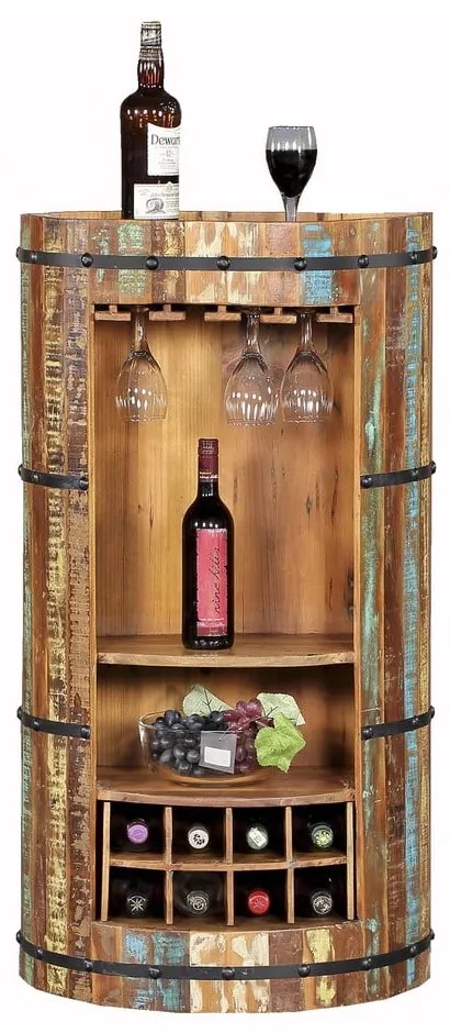 Szafka na wino z drewna z recyklingu liczba butelek 8, 60x115 cm Kaveri – Interia Home & Living