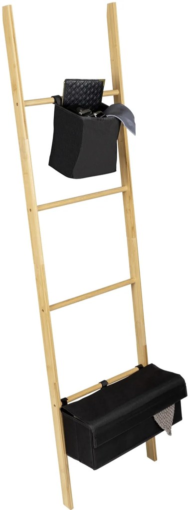 Wieszak na ręczniki, drabina z 2 przegródkami, bambus, Ecori, WENKO