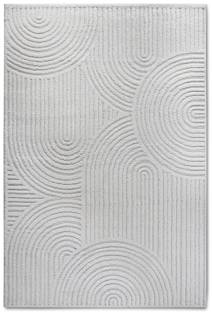 Dywan nowoczesny Gallery 3D Koła kremowy 160 cm x 235 cm