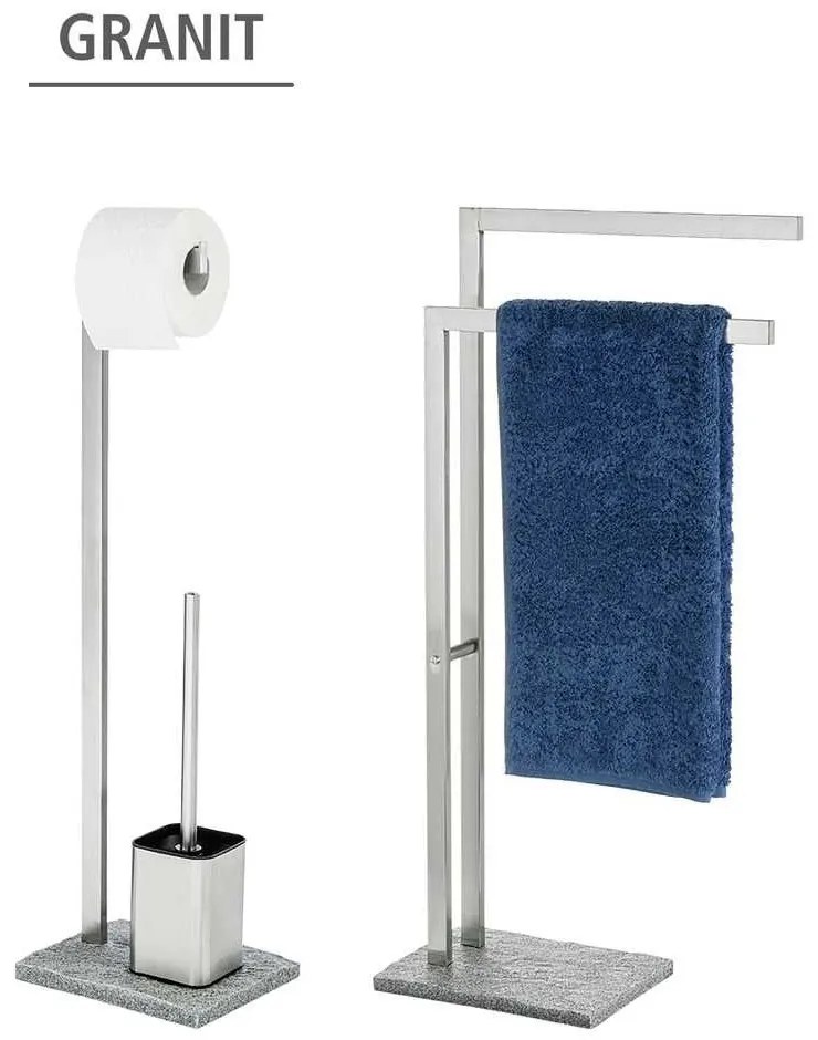 Stojak na papier toaletowy i szczotkę do WC, GRANITE - 2 w 1, WENKO