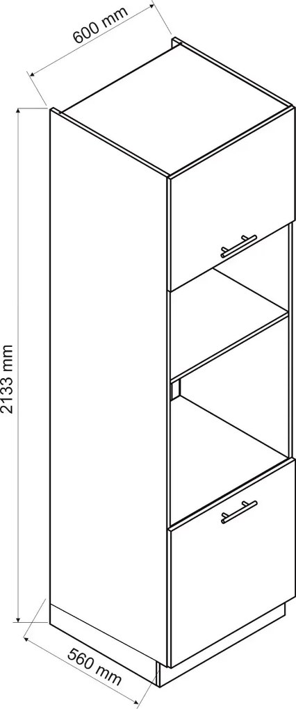 Szafka pod piekarnik i mikrofalę 60 DENIS D60 PK MV/2133 P/L szara STOLKAR