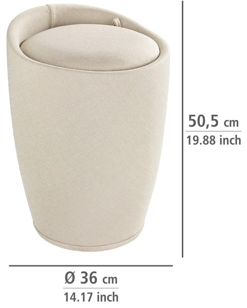 Pufa CANDY BEIGE - kosz na pranie, 2w1, WENKO