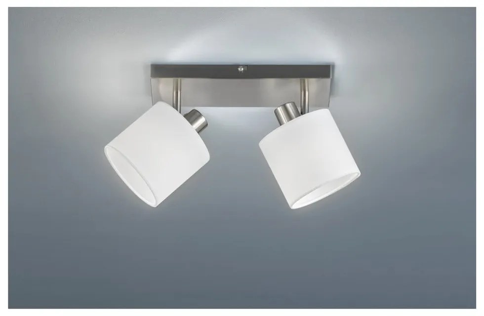 Biała/szara lampa sufitowa z tekstylnym kloszem ø 12 cm Tommy – Trio