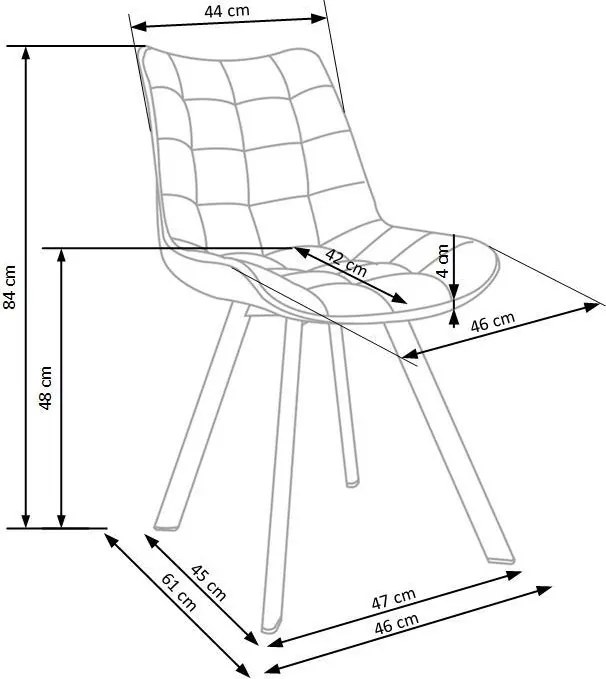 Tapicerowane krzesło do jadalni K332 Halmar, nogi naturalne