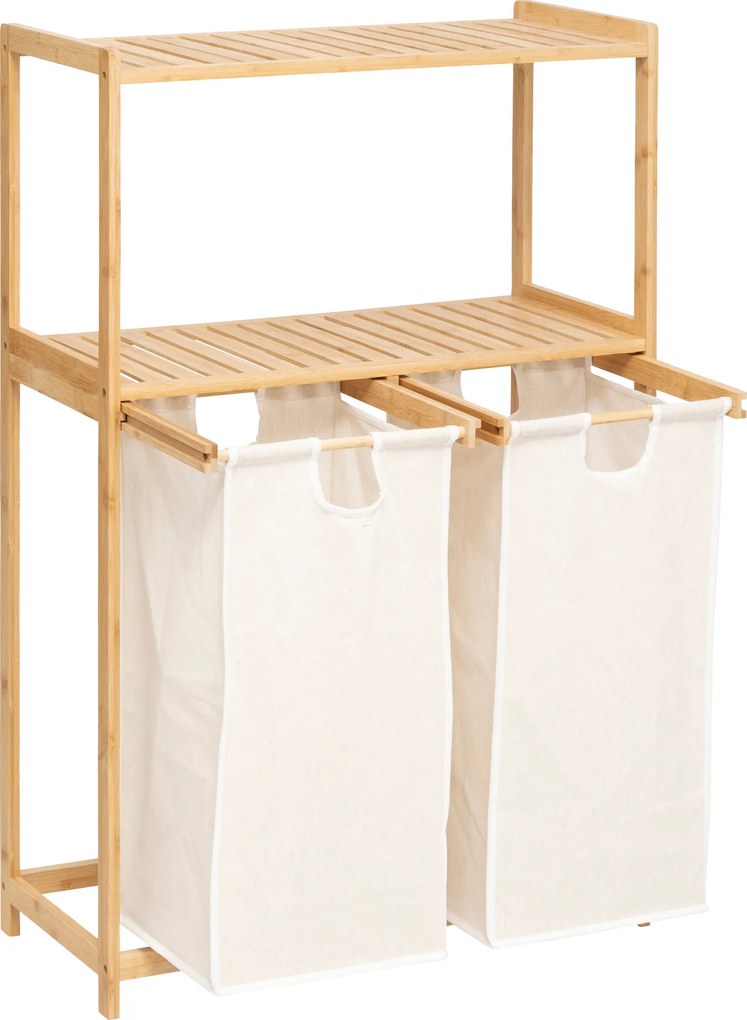 Regał bambusowy z koszem na pranie TIDY BOX, 72 x 33 x 109 cm