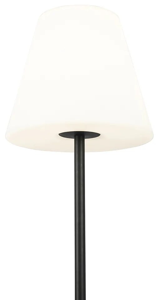 Zewnetrzna Inteligentna lampa podłogowa czarna z białym kloszem 35 cm IP65 w komplecie z LED - VirginiaDesignerski Oswietlenie zewnetrzne