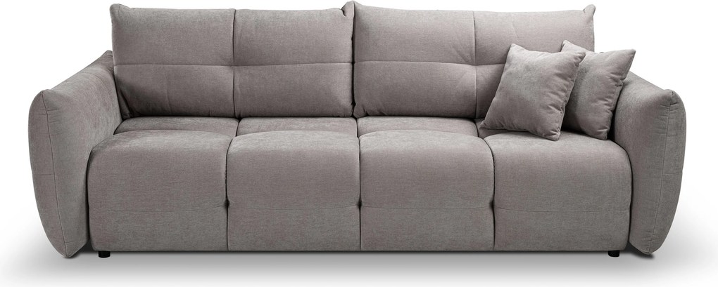 Masseno Sofa MODA z funkcją spania i pojemnikiem na pościel, Rozkładana sofa - Beżowy, WIND 82