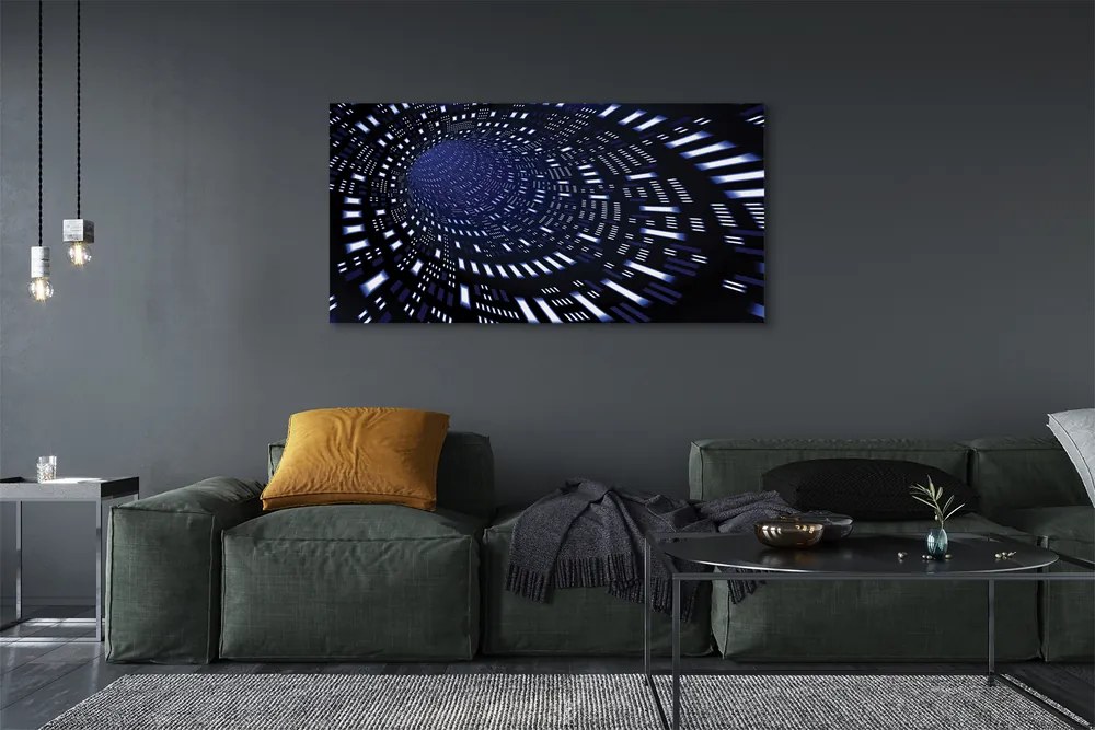 Zdjęcie na płótnie Błękitny Tunel Przestrzenny 3D