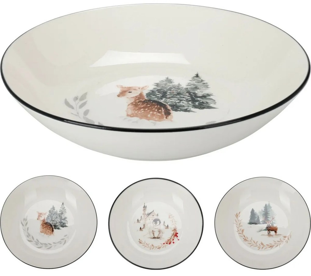 Porcelanowy talerz głęboki Winter Fawn, 20 x 4,5 cm
