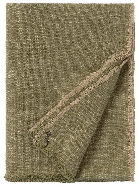 Bawełniany koc w kolorze khaki 130x180 cm Handloom – Lorena Canals