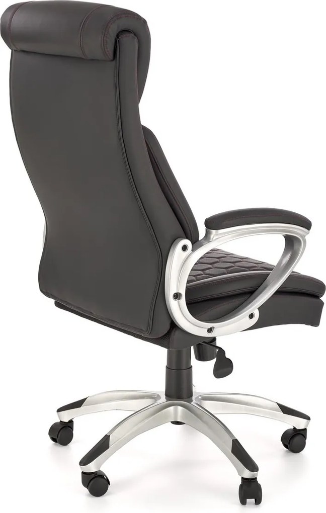 Czarny fotel do biura z ekoskóry Thomas Halmar