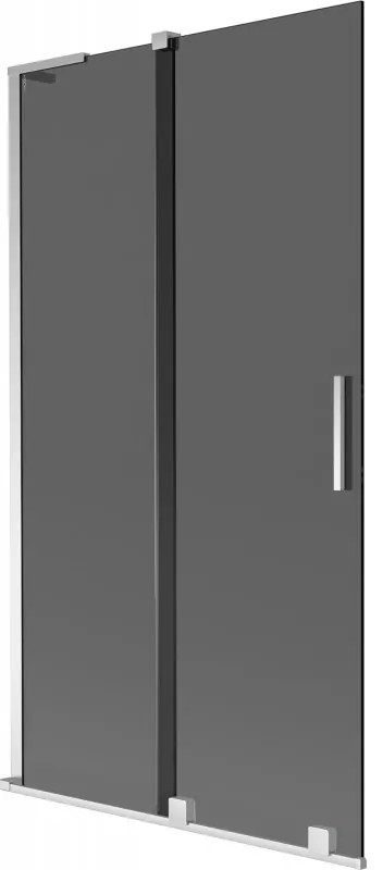 Mexen Velar L parawan nawannowy 2-skrzydłowy rozsuwany 100 x 150 cm, grafit, chrom - 896-100-003-41-01