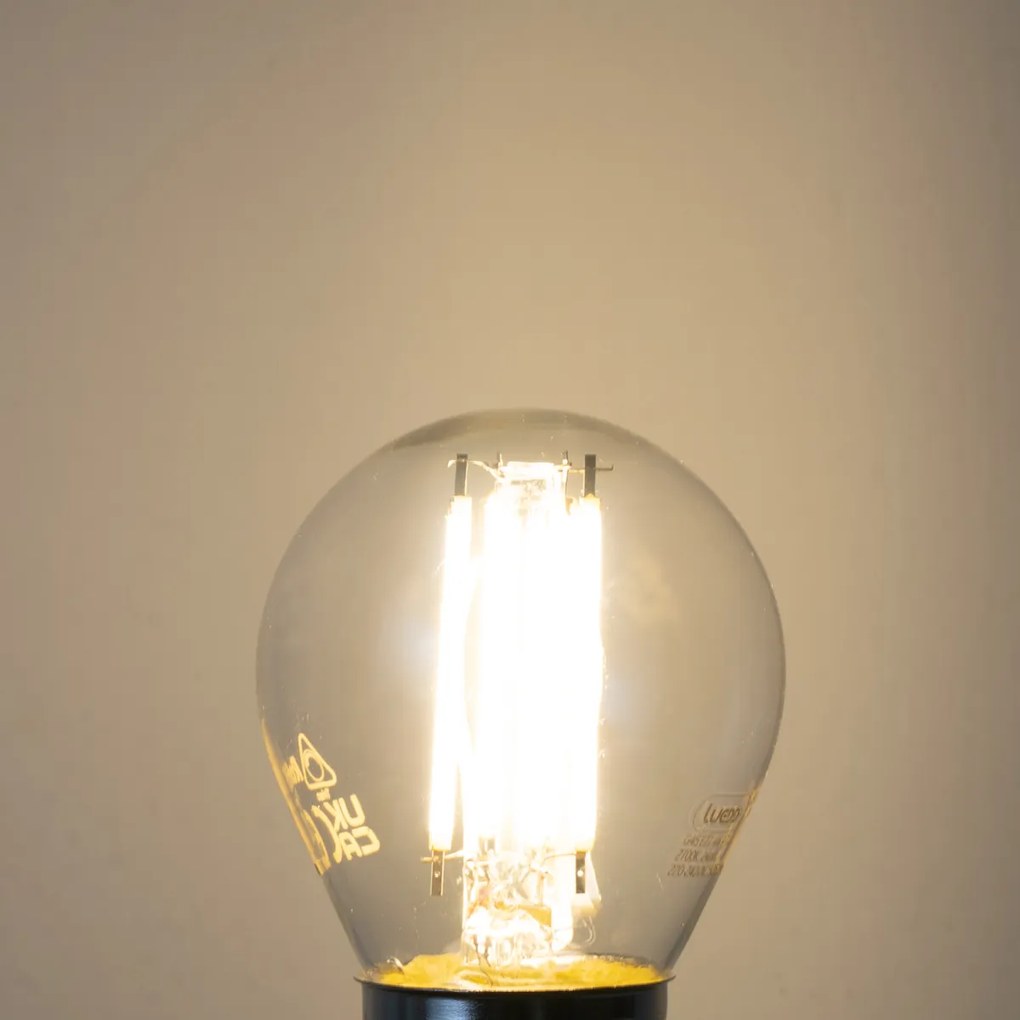 Set van 5 E27 dimbare LED lampen filament G45 helder 4W 470 lm 2700K