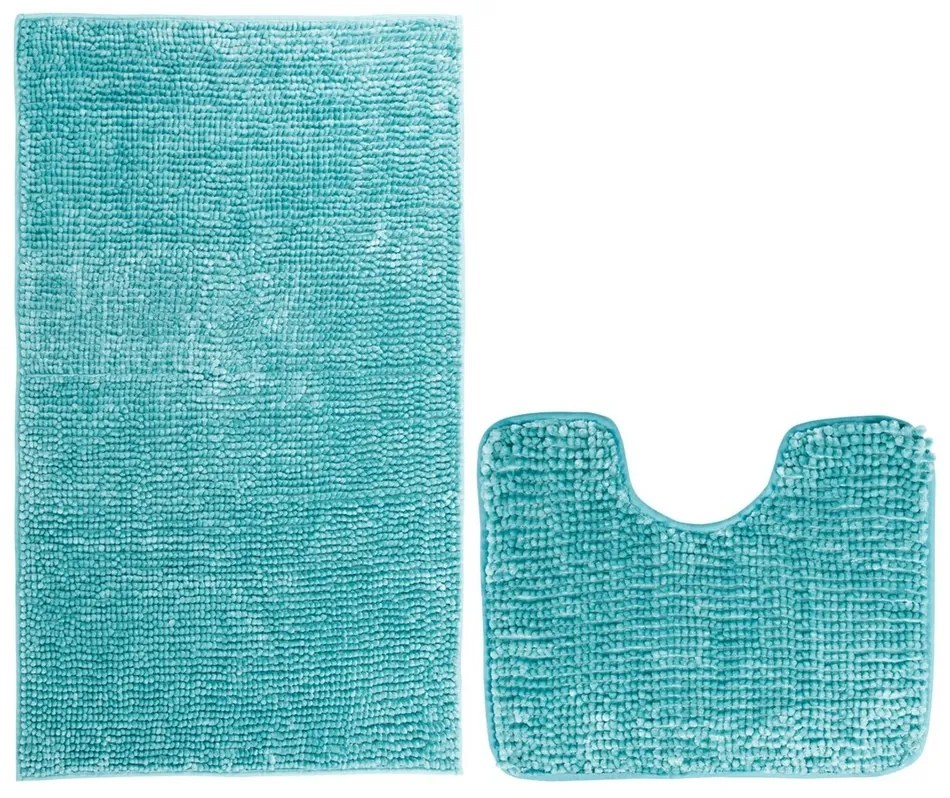 Restilo Komplet dywaników łazienkowych Bati niebieski, 2 szt. 50 x 80 cm, 40 x 50 cm