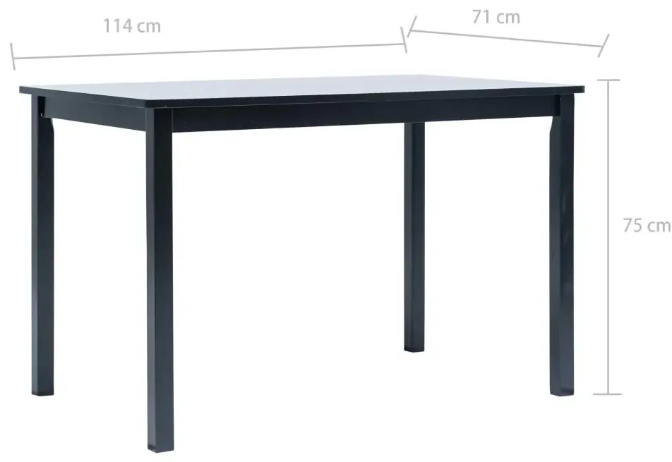 Czarny stół z drewna kauczukowego D3-N51