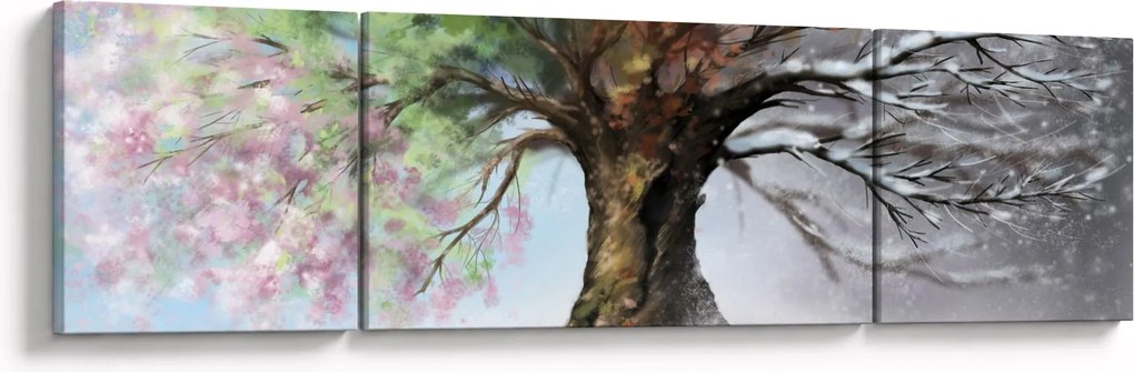Obraz - Drzewo czterech pór roku (170x50 cm)