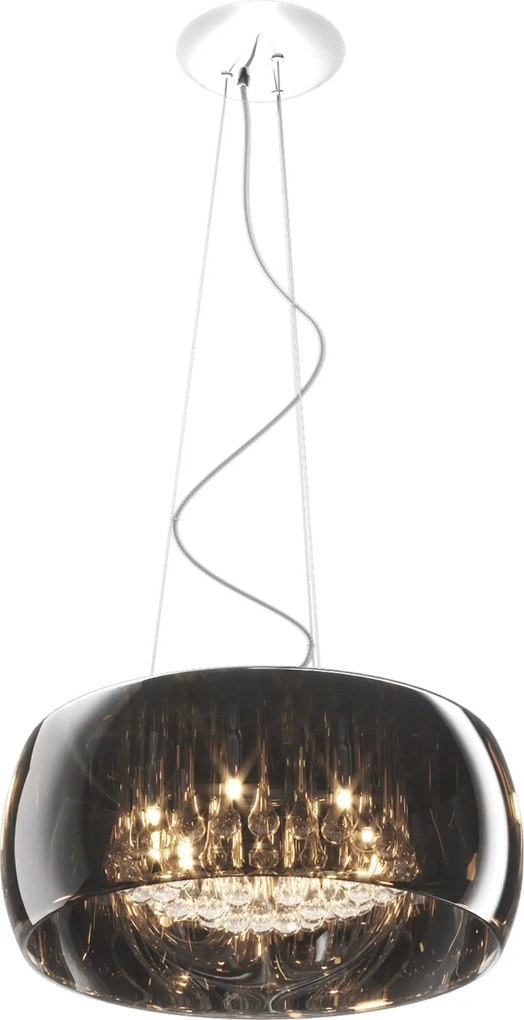 Lampa wisząca z dymionym kloszem i kryształkami Crystal 50